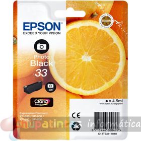 Epson T3341 (33) Negro Fotográfico Cartucho de Tinta Original - C13T33414012