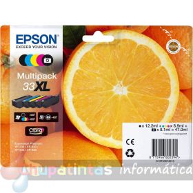 Epson T3357 (33XL) Pack de 5 Cartuchos de Tinta Originales - C13T33574011