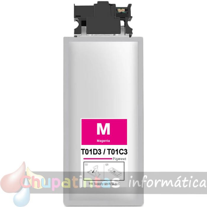 Epson T01D3/T01C3 Magenta Cartucho de Tinta Pigmentada Genérico - Reemplaza C13T01D300/C13T01C300