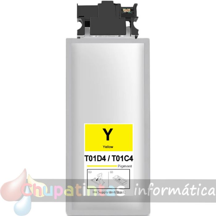 Epson T01D4/T01C4 Amarillo Cartucho de Tinta Pigmentada Generico - Reemplaza C13T01D400/C13T01C400