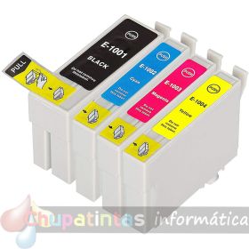 EPSON T1005 Pack Ahorro 4 Cartuchos de Tinta Genéricos: T1001+T1002+T1003+T1004