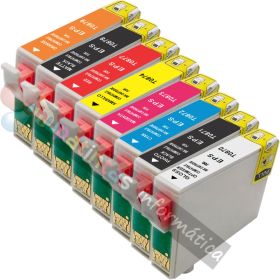 EPSON T087-Series Pack Ahorro 8 Cartuchos de Tinta Genericos