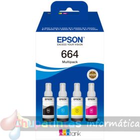 Epson 664 Pack de 4 Botellas de Tinta Originales C13T664640-1