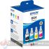 Epson 664 Pack de 4 Botellas de Tinta Originales C13T664640-2