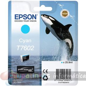 Epson T7602 Cian Cartucho de Tinta Original - C13T76024010