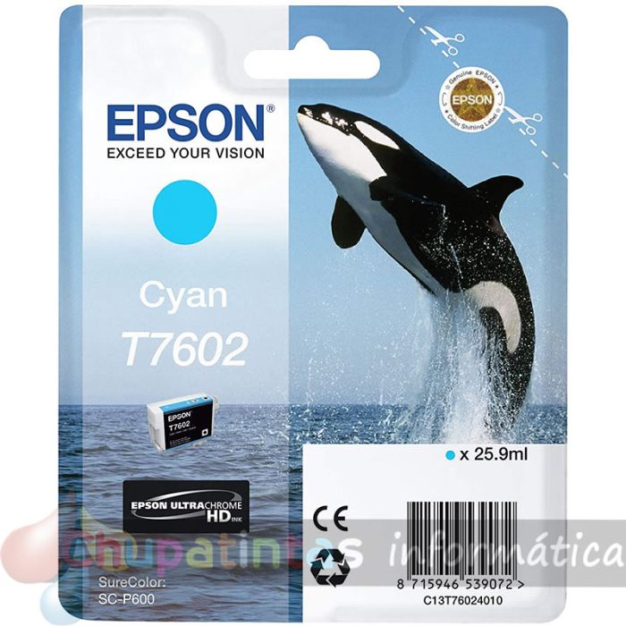 Epson T7602 Cian Cartucho de Tinta Original - C13T76024010