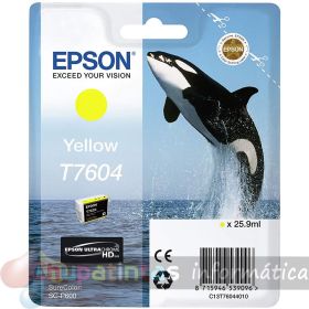 Epson T7604 Amarillo Cartucho de Tinta Original - C13T76044010