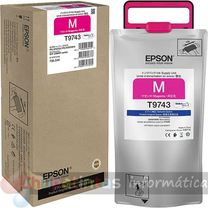 Epson T9743 Magenta Cartucho de Tinta Original - C13T974300
