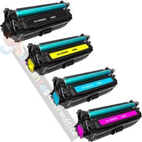 HP 649X + HP 648A Pack de 4 Cartuchos de Tóner Genéricos: CE260X+CE261A+CE262A+CE263A