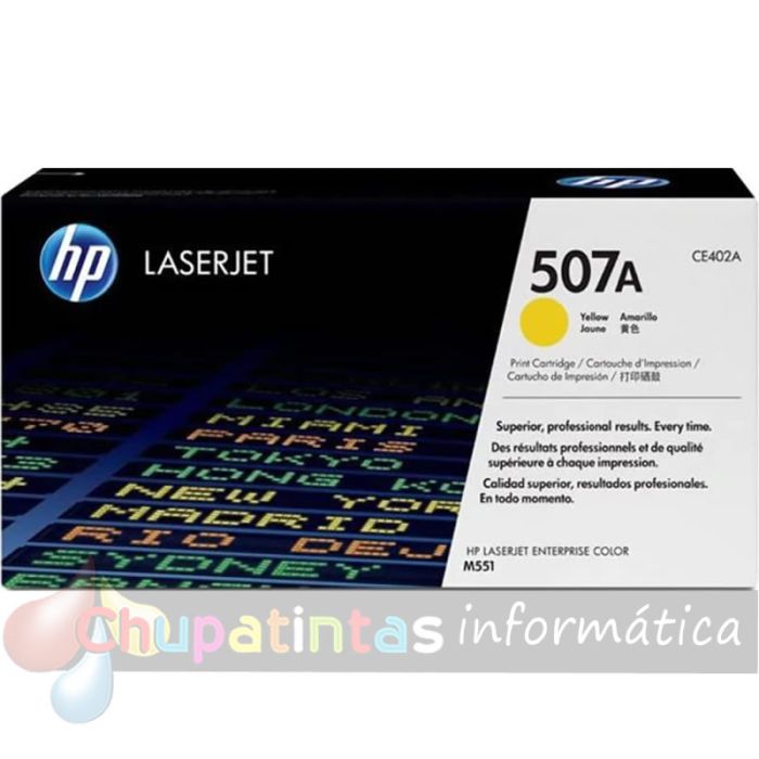 HP CE402A Amarillo Cartucho de Tóner Original - 507A