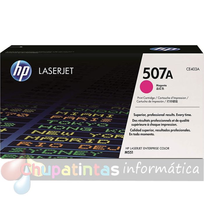 HP CE403A Magenta Cartucho de Tóner Original - 507A