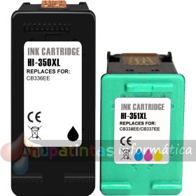 HP 350XL Negro + HP 351XL Color Pack de 2 Cartuchos de Tinta Remanufacturados