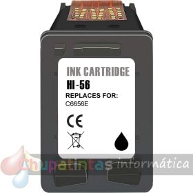HP 56 Negro Cartucho de Tinta Remanufacturado - Reemplaza C6656AE/C6656GE-1