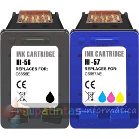 HP 56 Negro + HP 57 Color Pack de 2 Cartuchos de Tinta Remanufacturados-1