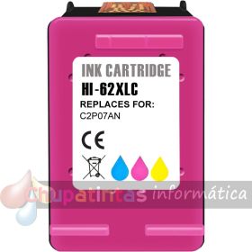 HP 62XL Color Cartucho de Tinta Remanufacturado - Reemplaza C2P06AE/C2P07AE-1