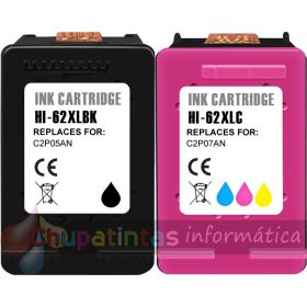 HP 62XL Pack de 2 Cartuchos de Tinta Remanufacturados-1