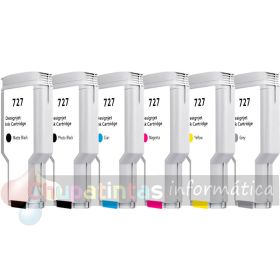 HP 727 Pack de 6 Cartuchos de Tinta Genéricos