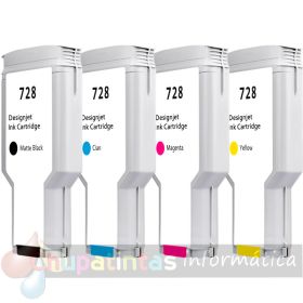 HP 728 Pack de 4 Cartuchos de Tinta Genéricos-1