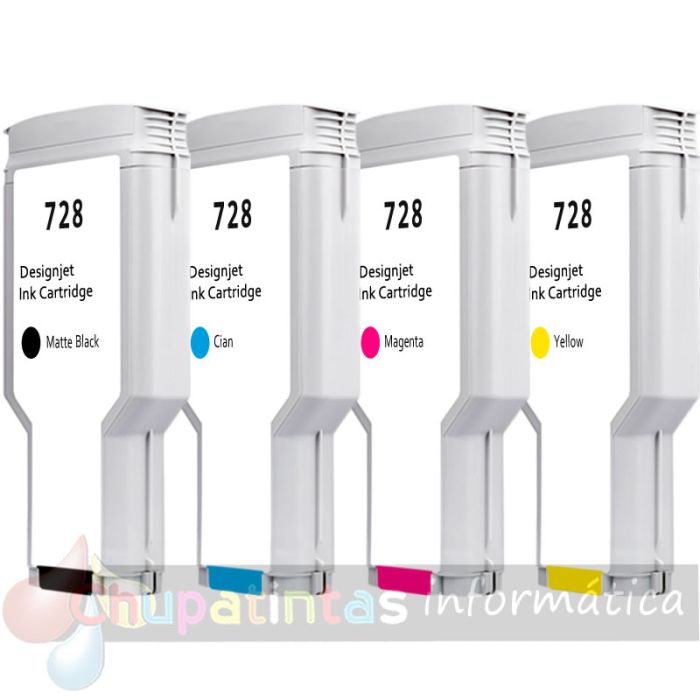 HP 728 Pack de 4 Cartuchos de Tinta Genéricos-1