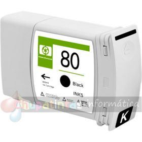 HP 80 Negro Cartucho de Tinta Pigmentada Genérico - Reemplaza C4871A-1