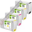 HP 80 Pack de 4 Cartuchos de Tinta Genericos