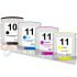 HP 10 + HP 11 Pack de 4 Cartuchos de Tinta Genéricos