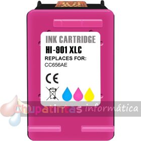 HP 901XL Color Cartucho de Tinta Remanufacturado - Reemplaza CC656AE-1