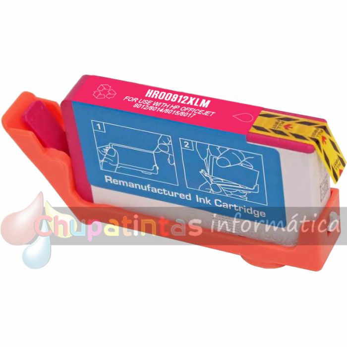 HP 912XL Magenta Cartucho de Tinta Genérico - Reemplaza 3YL82AE/3YL78AE