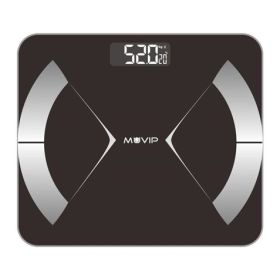 Muvip Body Muscle Bascula de Baño Digital Bluetooth - Pantalla LCD - Plataforma de Cristal Templado - 10 Memorias - Peso Max. 180kg - Auto Apagado
