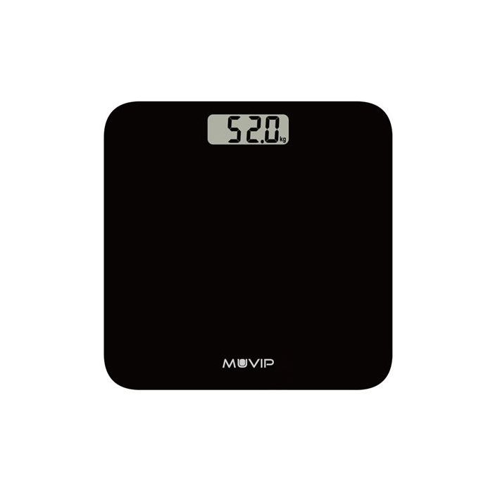 Muvip Bascula Digital de Baño - Capacidad 180Kg - Sensores Alta Precision - Color Negro