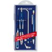 Staedtler Mars 552 02 Compas de Precision - Diametro Maximo 350mm - Compas de Aiuste Rapido - Patas Articuladas - Aguja Intercambiable - Mina Intercambiable