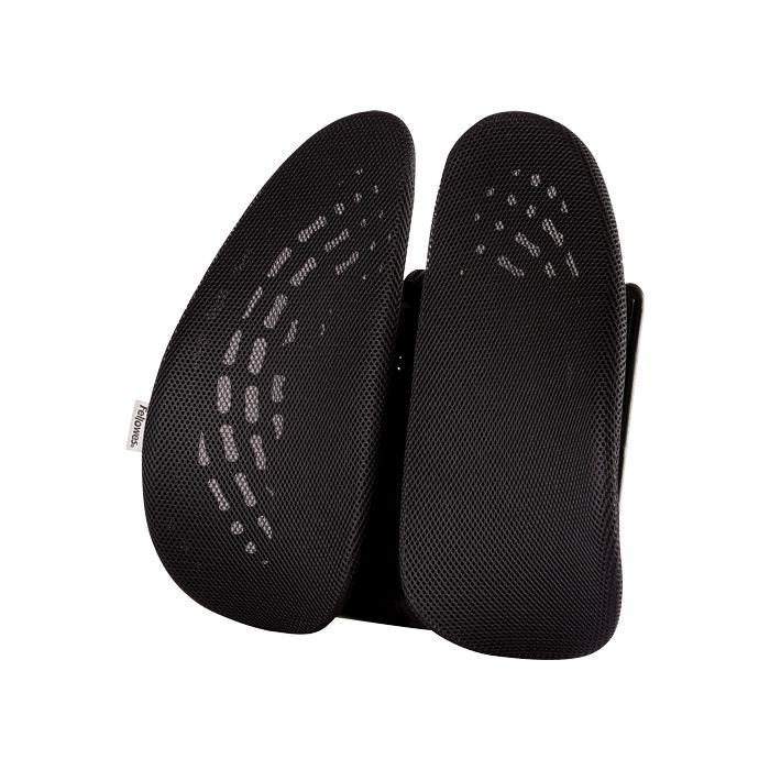 Fellowes Back Angel Respaldo Ergonomico Moldeable - Ajustable en 7 Alturas - Adaptable a la Mayoria de Sillas - Color Negro