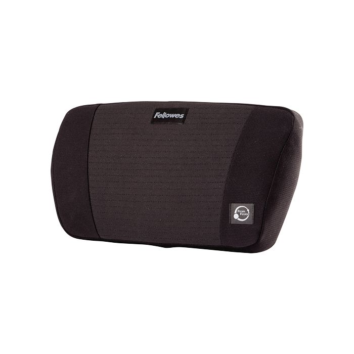 Fellowes Fusion PlushTouch Cojin Lumbar - Ajustable a Traves de una Correa con Hebilla - Color Negro