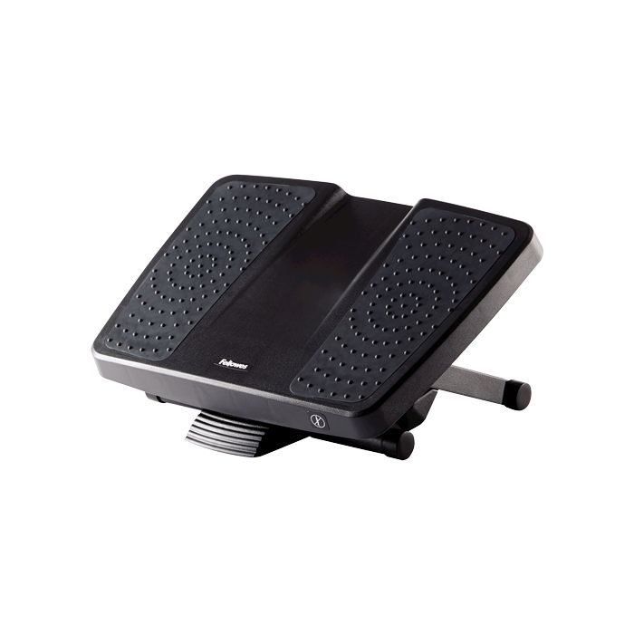 Fellowes Ultimate Professional Series Reposapies - 3 Ajustes de Altura - Base Antideslizante - Color Negro