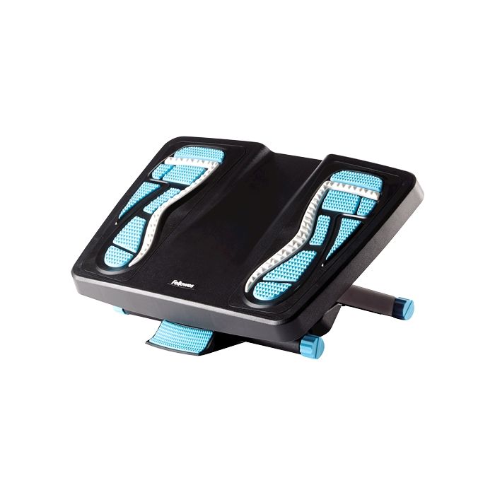 Fellowes Energizer Reposapies - 3 Ajuste de Altura - Superficie Efecto Masaje - Efecto Balanceo - Color Negro