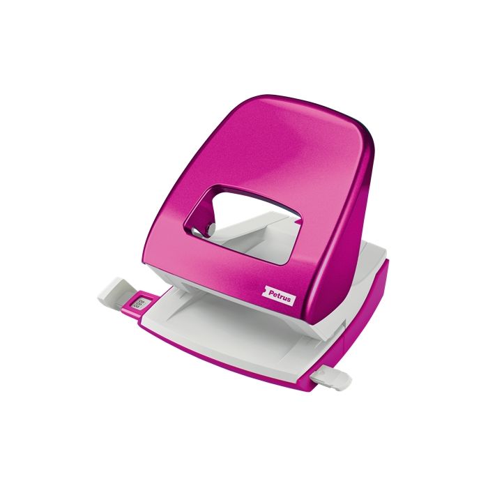 Petrus 62 Taladro Perforador - Hasta 30 Hojas - Marcas de Formato - Punzones 5.5mm - Color Fucsia