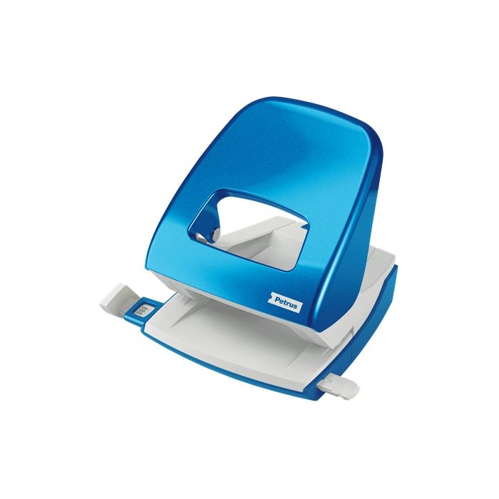 Petrus 62 Taladro Perforador - Hasta 30 Hojas - Marcas de Formato - Punzones 5.5mm - Color Azul