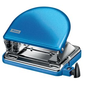 Petrus 52 Taladro Perforador Clasico Metalico - Hasta 20 Hojas - Marcas de Formato - Facil Vaciado - Punzones 5.5mm - Color Azul