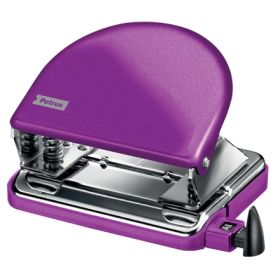 Petrus 52 Taladro Perforador Clasico Metalico - Hasta 20 Hojas - Marcas de Formato - Facil Vaciado - Punzones 5.5mm - Color Violeta