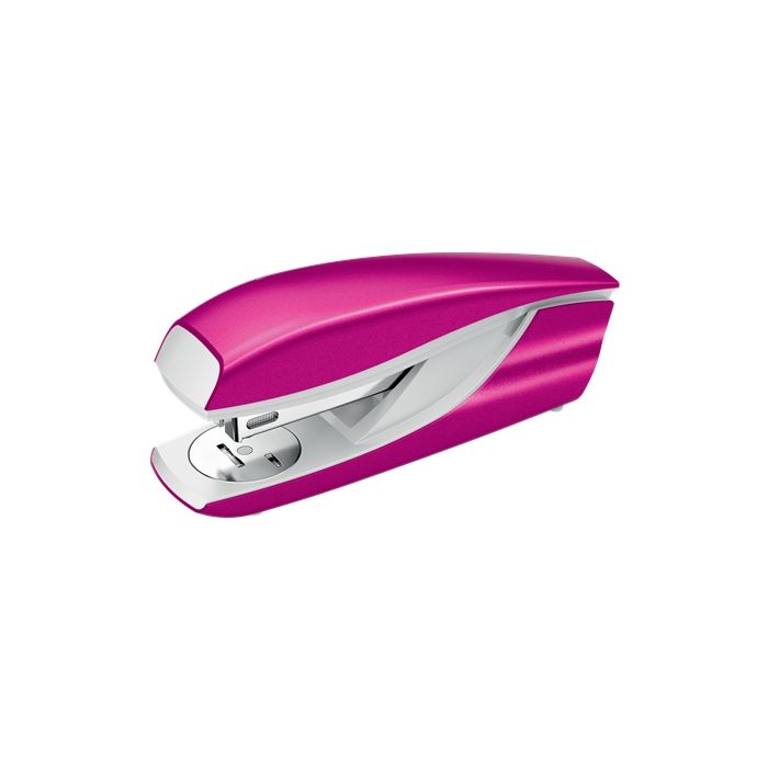 Petrus 635 Grapadora Metalica - Hasta 30 Hojas - Extraegrapas Integrado - Grapado Cerrado, Abierto y Clavado - Color Fucsia Metalizado