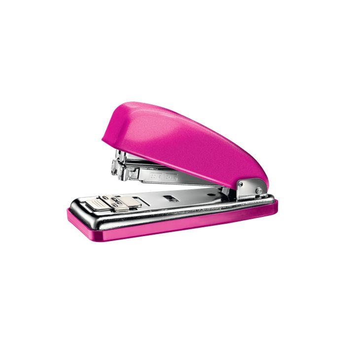 Petrus 226 Grapadora Metalica - Hasta 30 Hojas - Grapado Cerrado, Abierto y Clavado - Color Fucsia Metalizado