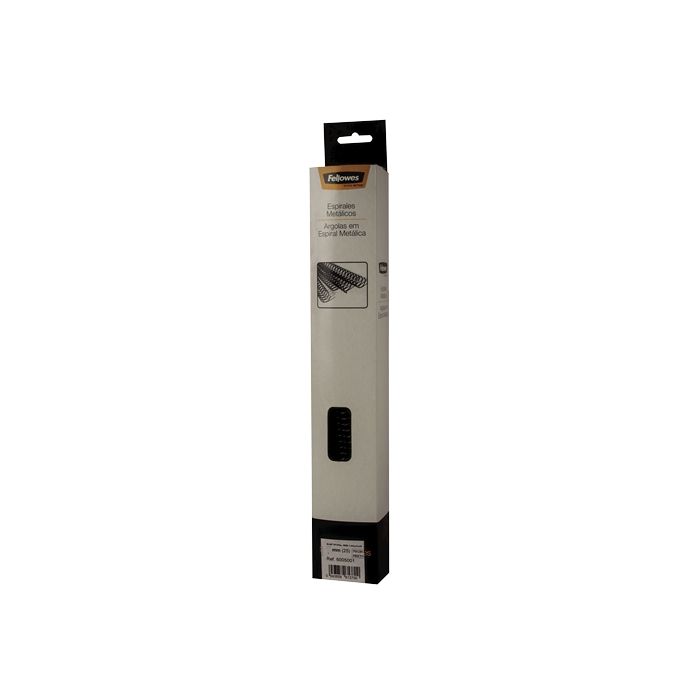 Fellowes Pack de 100 Espirales Metalicas 14mm - Hasta 100 Paginas - Color Negro