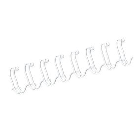 Fellowes Wire Pack de 100 Espirales Dobles Metalicas 10mm - Hasta 80 Paginas - Color Blanco