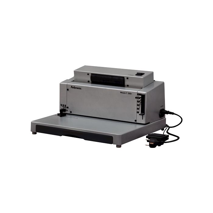 Fellowes Metal E 200R Encuadernadora Electrica de Espiral A4 - Perfora hasta 20 Hojas - Encuaderna hasta 450 Hojas