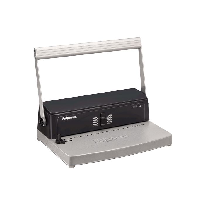 Fellowes Metal 50 Encuadernadora Manual A4 de Espiral Metalico - Perfora hasta 12 Hojas - Encuaderna hasta 450 Hojas