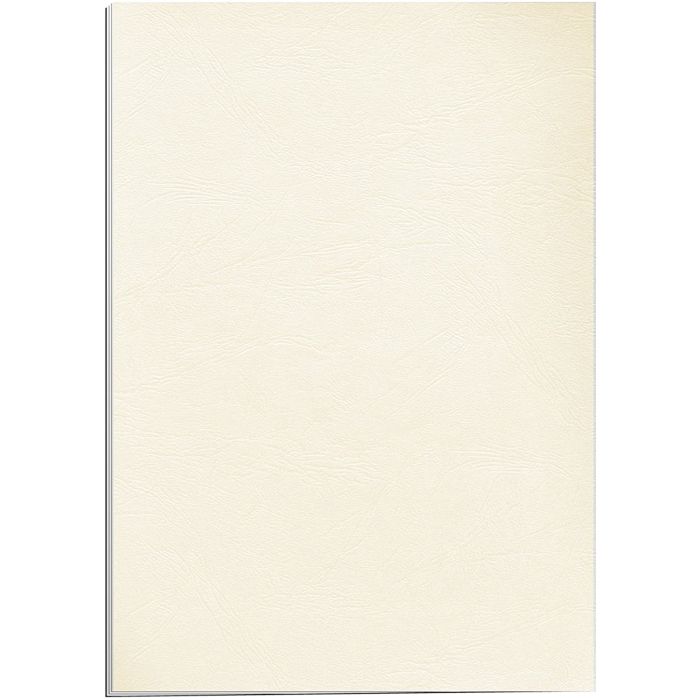 Fellowes Pack de 100 Portadas de Carton Simil Piel Delta Cuero A4 - 250 gr - Color Marfil