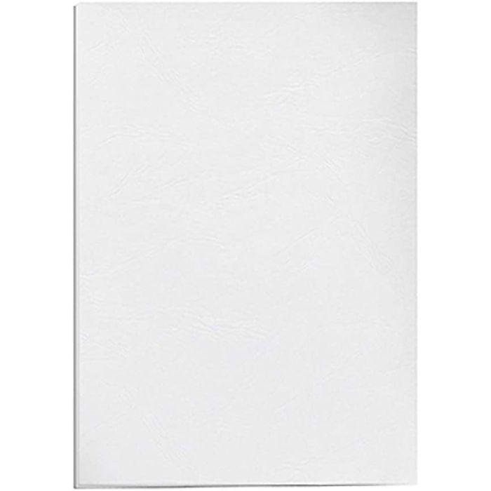Fellowes Pack de 100 Portadas de Carton Simil Piel Delta Cuero A4 - 250 gr - Color Blanco