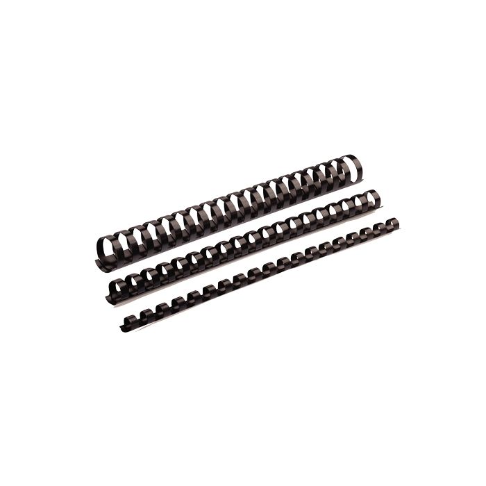 Fellowes Pack de 50 Canutillos de Plastico 45mm - Hasta 410 Hojas - Facil de Utilizar y Flexible - Alta Calidad - Color Negro