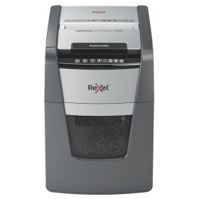Rexel Optimum AutoFeed 100X Destructora Automatica de Corte en Particulas - 34L - Alimentacion Automatica 100 hojas - Ranura Manual 8 Hojas - Anti Atasco