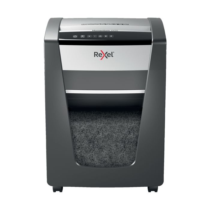 Rexel Momentum X420 Destructora de Papel Manual Corte Confeti - Destruye hasta 20 Hojas - 30L